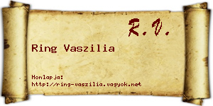 Ring Vaszilia névjegykártya